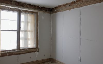 Surface preparation service showing drywall repair work for services section