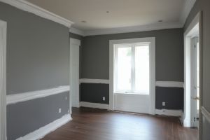 Professional interior wall painting with precision techniques