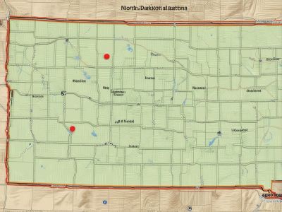 North Dakota map with service area highlighted