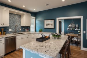 Kitchen interior painting with decorative accent wall