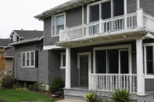 Two-story house exterior painting