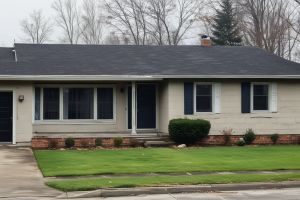Before photo of outdated home exterior